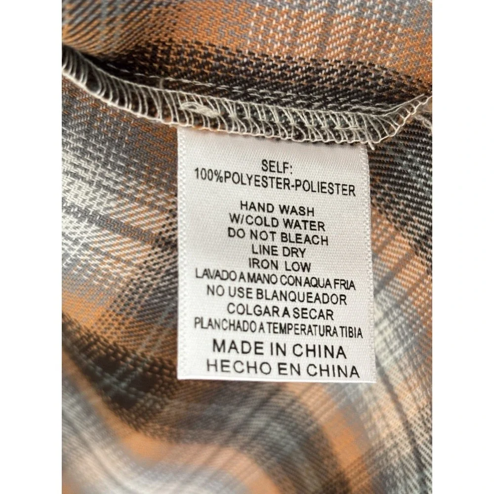 NEW Listicle Plaid Peplum Style Dress Size Medium Flannel Cottagecore Prairie - Picture 8 of 9